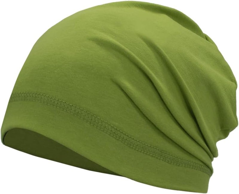 SRLLBBY Lightweight Cotton Beanie, Breathable Thin Sleep Hats, Skull Caps for Running Cycling Hiking Fishing - Image 1